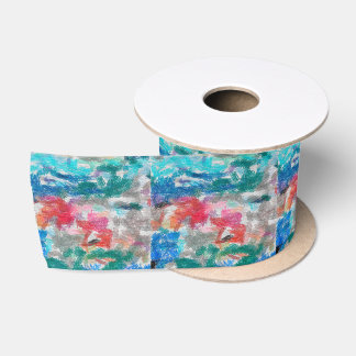 Crayons texture satin ribbon