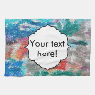 Crayons texture tea towel