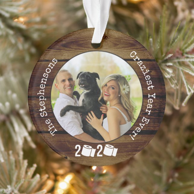 Craziest Year 2020 Toilet Paper Funny Photo Ornament (Tree)