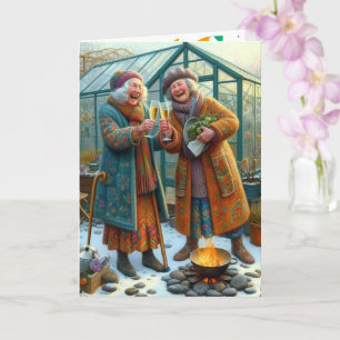 Crazy 2 Old Lady For Getting Older Birthday Card