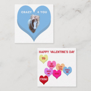 CRAZY 4 YOU Silly Pony Conversation Hearts Card