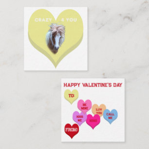 CRAZY 4 YOU Silly Pony Conversation Hearts Card