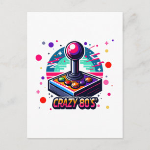crazy 80s old School Style Postcard