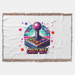 crazy 80s old School Style Throw Blanket