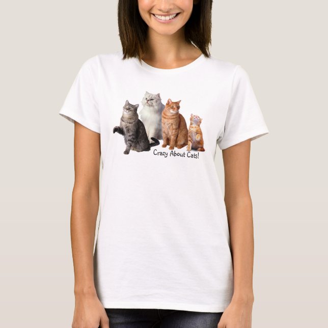 Crazy About Cats Cat T-Shirt (Front)