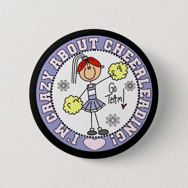 Crazy About Cheerleading T-shirts and Gifts 6 Cm Round Badge (Front)