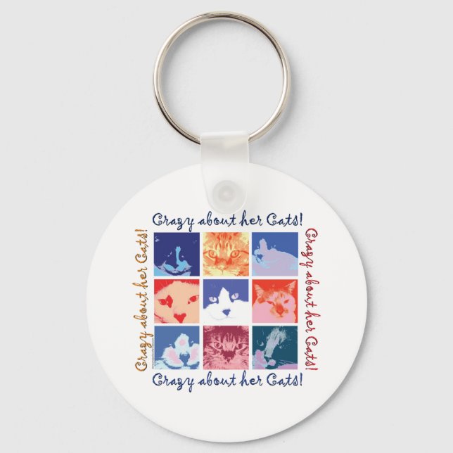 Crazy About Her Cats Key Ring (Front)