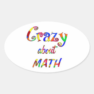 Crazy about Math Oval Sticker