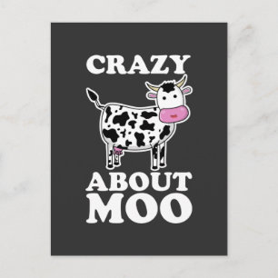Crazy About Moo, Cow Lovers Pun T-Shirt Postcard