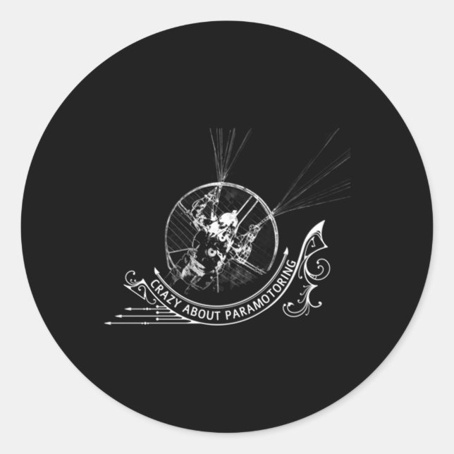 Crazy About Paramotoring Ppg Paramotor Classic Round Sticker (Front)