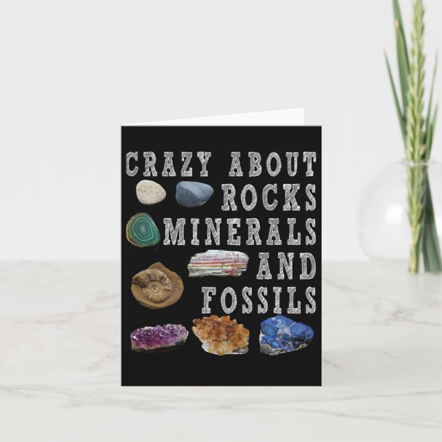 Crazy About Rocks Minerals Fossils Teacher Student Card (Front)