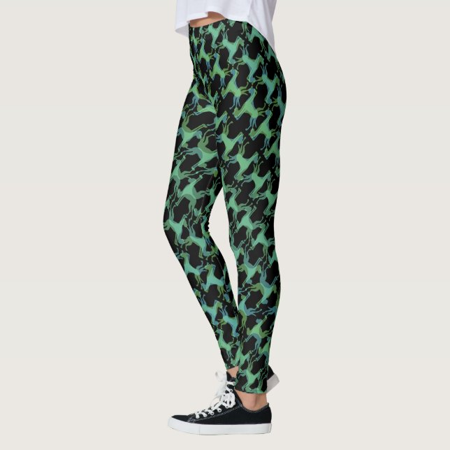 Crazy Abstract Great Dane Pattern Leggings (Left)