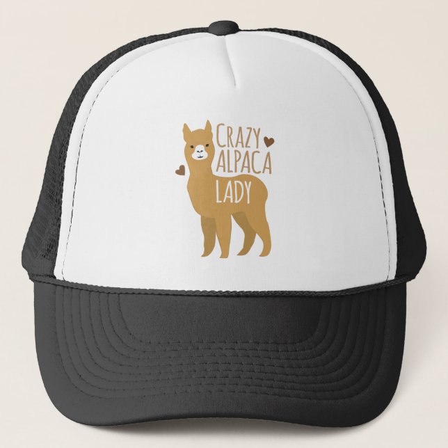 Crazy alpaca lady trucker hat (Front)