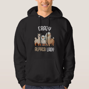 Crazy Alpaca Lady Women s Cute Alpaca Lama Zoo  2 Hoodie