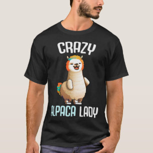 Crazy Alpaca Lady Women's Cute Alpaca Lama Zoo T-Shirt