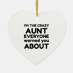 CRAZY AUNT CERAMIC TREE DECORATION