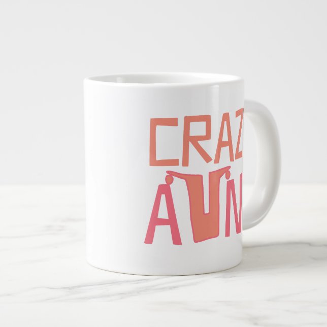 Crazy Aunt Large Coffee Mug (Front Right)