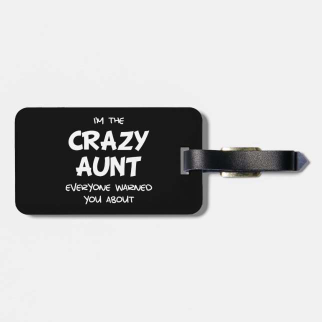 Crazy Aunt Luggage Tag (Back Horizontal)