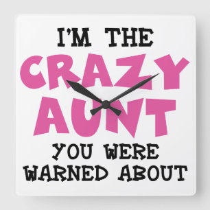 Crazy Aunt Square Wall Clock