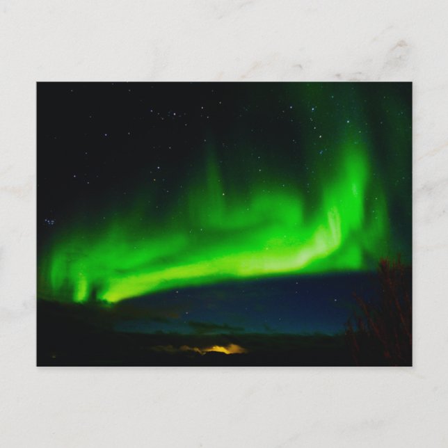Crazy Aurora Flare, Beautiful Northern lights Postcard (Front)