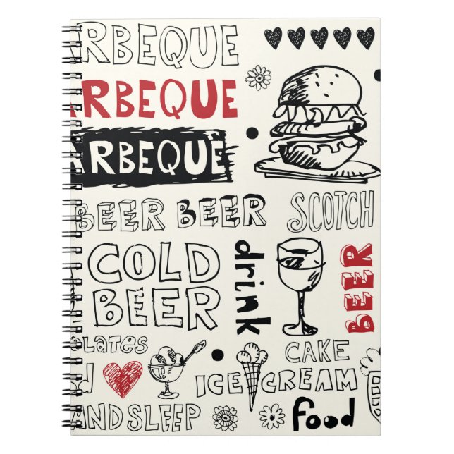 crazy barbeque doodles notebook (Front)