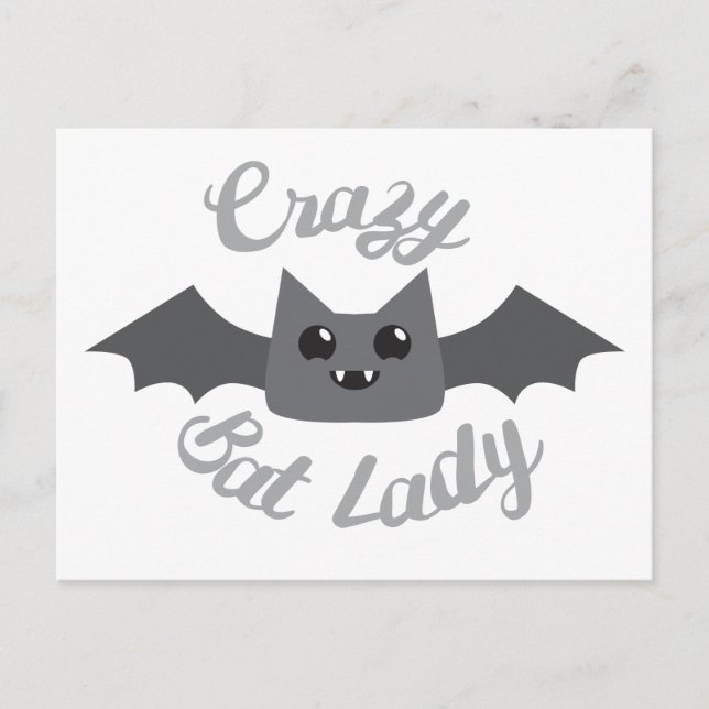 crazy bat lady circle postcard (Front)