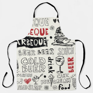 Crazy BBQ: Whimsical Doodle Art Apron