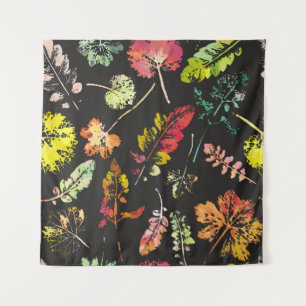 crazy beautiful watercolor pattern of leaves. hand tapestry