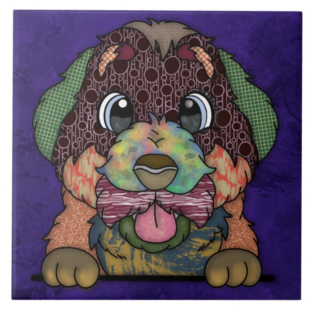  Crazy Bernese Mountain Dog ugly face   Tile (Front)