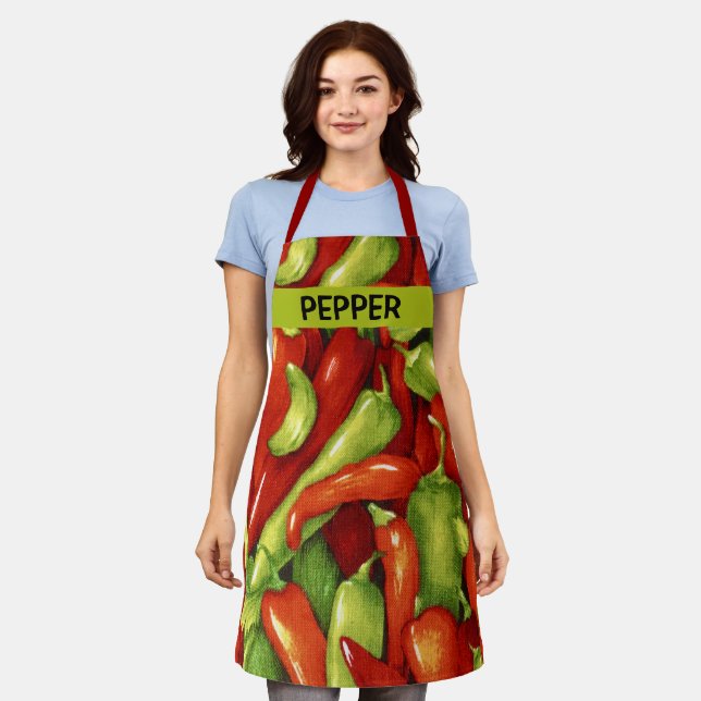Crazy Big Peppers Apron  (Worn)