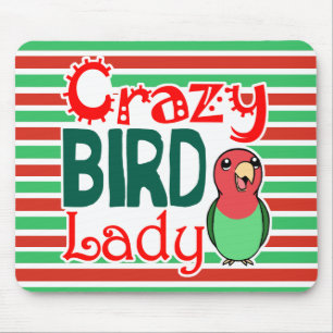 Crazy bird lady mouse pad