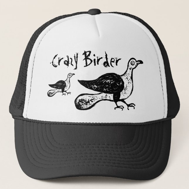Crazy Birder Funny Bird Watcher Gift Trucker Hat (Front)