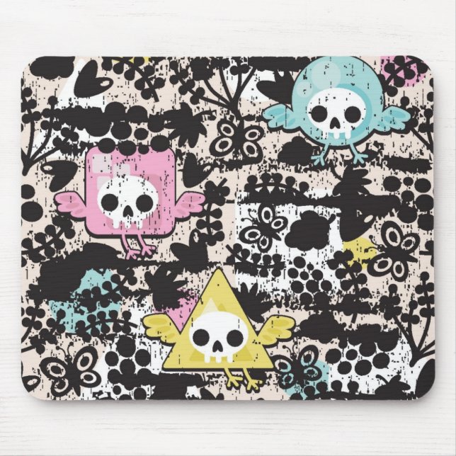 Crazy birds pattern mouse pad (Front)