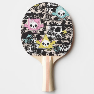 Crazy birds pattern ping pong paddle