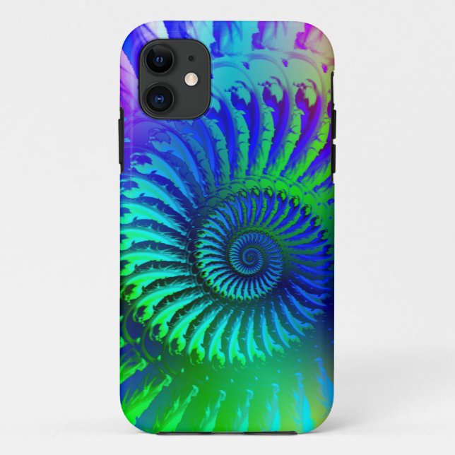 Crazy Blue Fractal Pattern Case-Mate iPhone Case (Back)