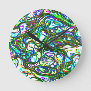 Crazy Brightly Coloured Round Clock