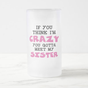 Crazy Brother Frosted Glass Beer Mug