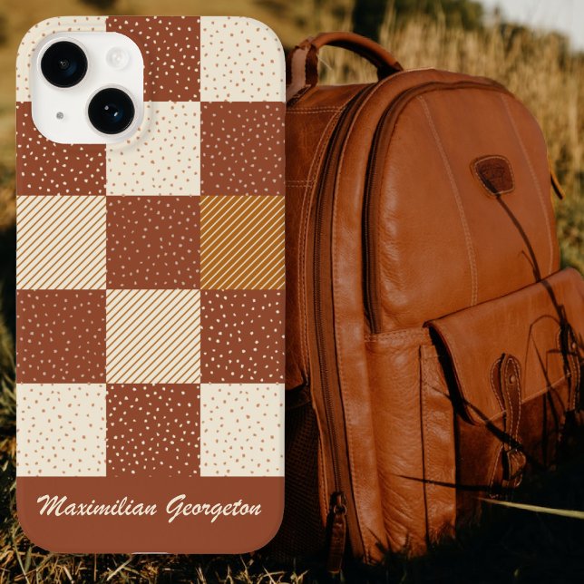 Crazy Buffalo Check in Rustic Earthtones Case-Mate iPhone Case (Crazy Buffalo Check in Rustic Earthtones Case-Mate iPhone Case by Leapfroglisics Shop)