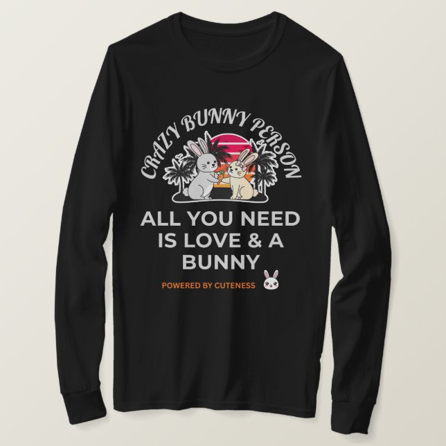 Crazy Bunny Person T-Shirt (Design Front)