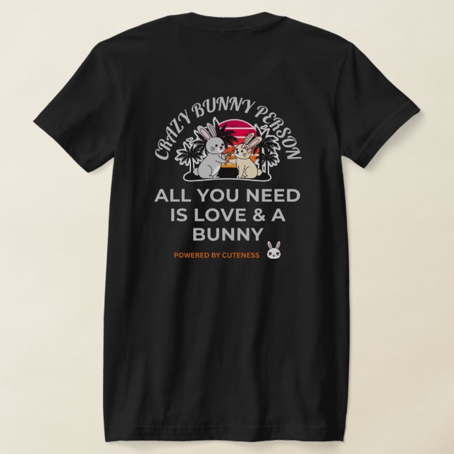 Crazy Bunny Person T-Shirt (Laydown Back)