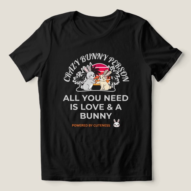 Crazy Bunny Person  Tri-Blend Shirt (Design Front)
