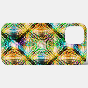Crazy burnt colourful texture, abstract squares iPhone 13 pro max case