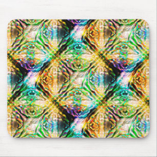 Crazy burnt colourful texture, abstract squares    mouse pad