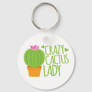 Crazy Cactus Lady Key Ring
