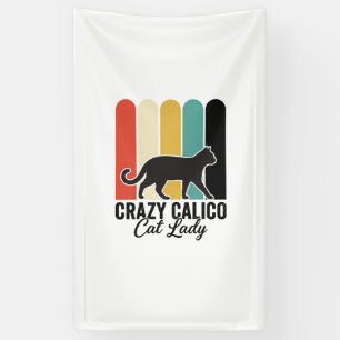Crazy Calico Cat Lady Vintage Retro Cat Design_1 Banner