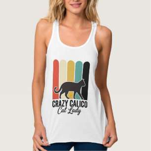 Crazy Calico Cat Lady Vintage Retro Cat Design_1 Singlet