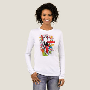 Crazy Cartoon Graffiti Art Long Sleeve T-Shirt Tri-Blend Shirt