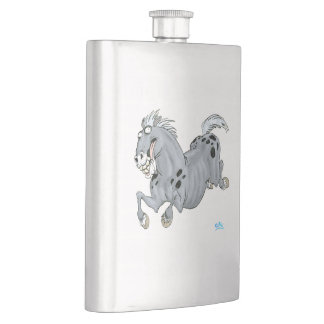 Crazy Cartoon Horse Classic Flask