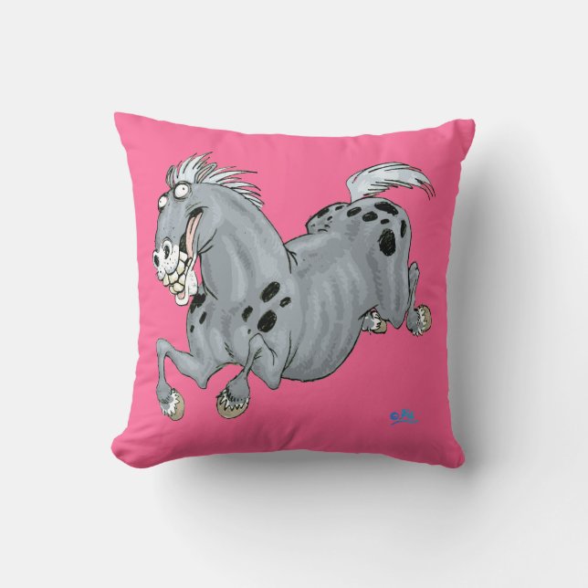 Crazy Cartoon Horse Pillow (Front)