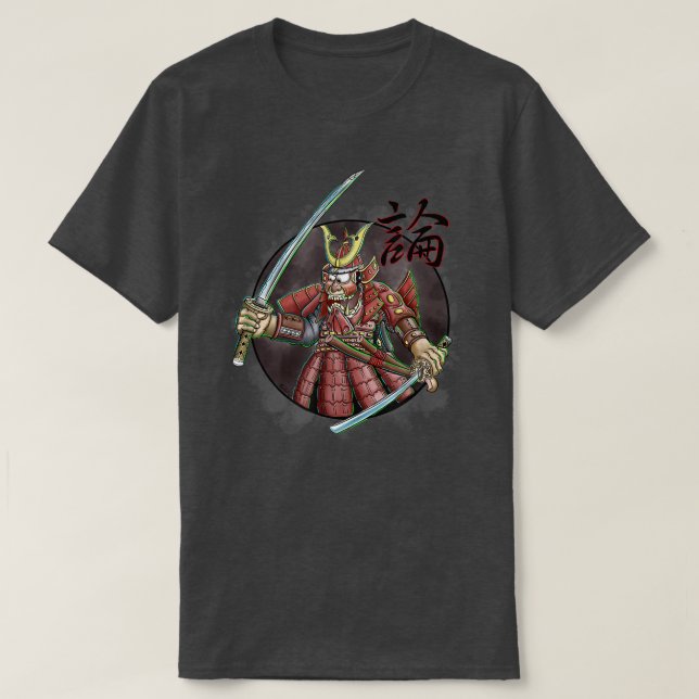 Crazy Cartoon Samurai  T-Shirt (Design Front)